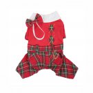Dog Toys Adorable Scotty Plaid Jumpsuit - Red