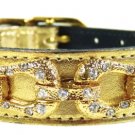 Dog Clothes Beautiful After Eight in Gold Metallic Dog Collar