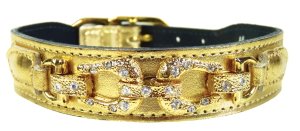 Dog Clothes Beautiful After Eight in Gold Metallic Dog Collar