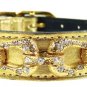 Dog Clothes Beautiful After Eight in Gold Metallic Dog Collar