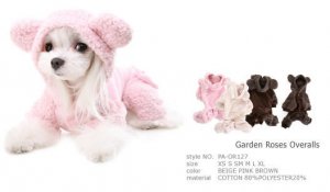 Dog Clothes Adorable Garden Roses Overalls - Pink