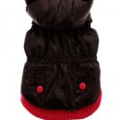Dog Clothes New!!  Black Quilted Coat with Hood