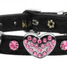 Dog Clothes Adorable Black Collar With Pink Hearts