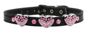 Dog Clothes Adorable Black Collar With Pink Hearts