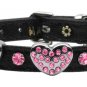 Dog Clothes Adorable Black Collar With Pink Hearts