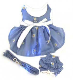 Dog Clothes Adorable New!! Denim & Daisy Dress Set with Matching Panties and Leash