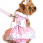 Dog Clothes Adorable New!! Pink Polka Dot and Lace Dress Set