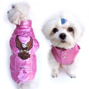 Dog Clothes Adorable Pink Motorcycle Jacket