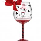 New! Sit Stay Drink Mini Wine Glass Ornament