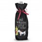 New! Tail Wagging Good Wine Fabric Bottle Gift Bag