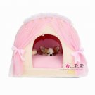 Dog Beds NEW!! Pink & Cream Princess House Bed