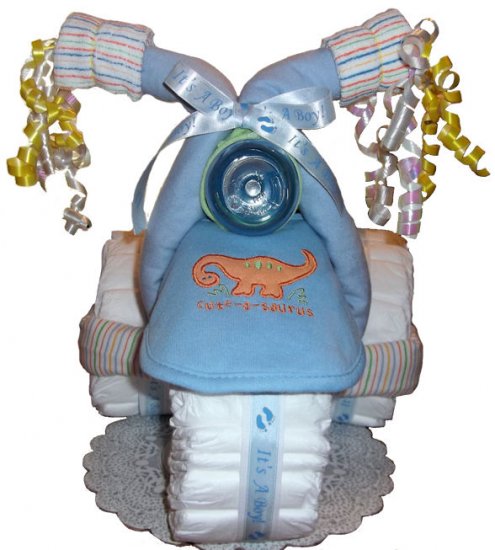 3-Wheeler Diaper Cake for a boy