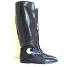 Vintage Black Patent Leather Riding Boots sz 8.5