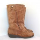 1980's Vintage Camel Suede Faux Fur Sherling Winter Boots sz 10