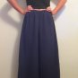 1980's Vintage Black Sash Wideleg Pants / Gauchos / palazzo sz small