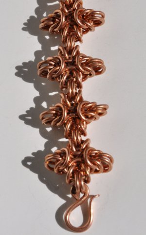 Copper Byzantine Double Crown Celtic Cross Chain Mail