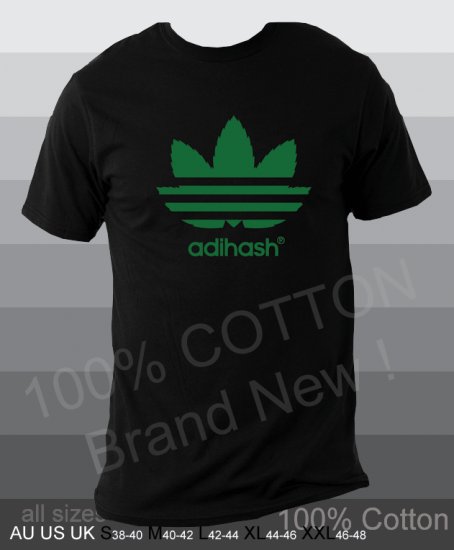Adihash funny cool t-shirts 100% Cotton - All sizes - Brand New !-Black-