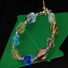 Oval Glass & Foil Bead Bracelet
