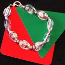 Oval Foil & Glass Bead Bracelet
