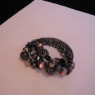 Hematite Tone Bead & Chain Stretch Bracelet