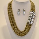 Antique Gold Chain Necklace and Earring Set