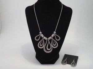 Antique Silver Necklace  Earring Set