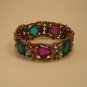Antique Gold with Colorful Stones Bracelet