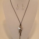 Small Charm Necklace with Matching Earrings