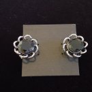 Black Stone with Antique Silver Earrings