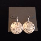 Antique Silver Round Disc Earrings
