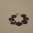 Black and Gray Round Disc Bead Bracelet