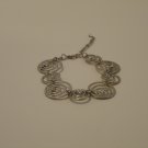 Silver Circles with Clear Acrylic Bead Bracelet