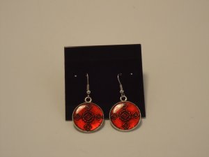 Small Round Red Earrings