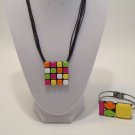 Colorful Pendant and Bracelet Set