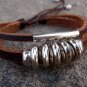 Leather Zen Bracelet with Sparkling Silver Beads