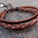 Unisex Leather Woven Zen Bracelet, Adjustable