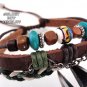 Leather bracelet hemp woven ceramic zen bead