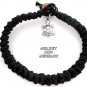Turtle charm black hemp woven bracelet