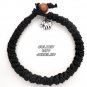 Elephant charm black hemp woven bracelet