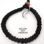 Silver moon charm black hemp woven bracelet