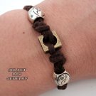Brass square bead yinyang beads handmade bracelet