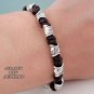 Silver fish bead zen bracelet