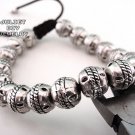 Silver beads zen bracelet