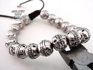 Silver beads zen bracelet