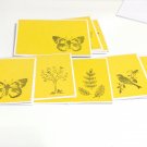 Yellow Blank note cards set of 5