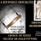 Red/Gold Sparkle Show Halter Mini miniature horse, Pony