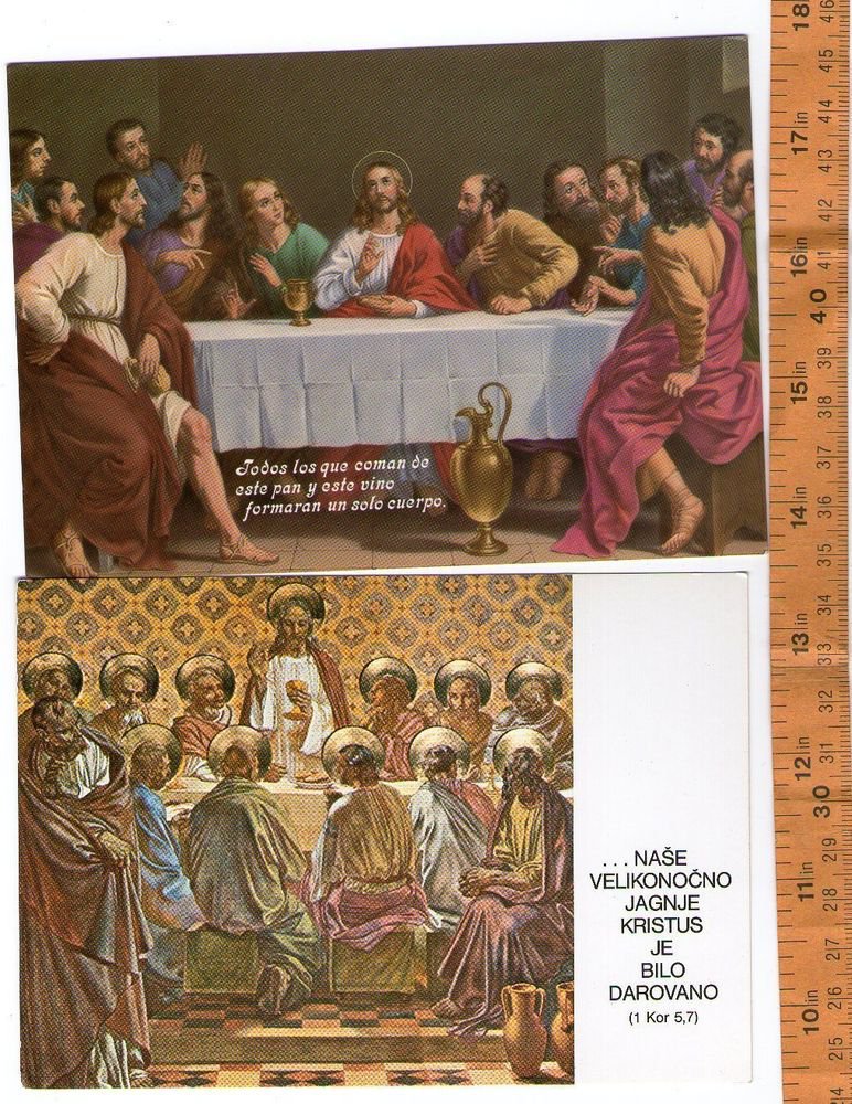 Jesus Christ Paint Slovenia & Spain Christian Church Cathedral Postcard