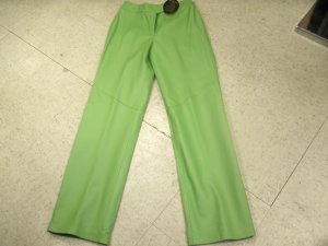 lime green leather pants