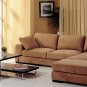 Telus Lt Brown Sectional Sofa + 2 Ottomans and Bookcase
