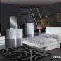 Aurora White Glossy Finish Contemporary King Size 5pc Bedroom Set by Global
